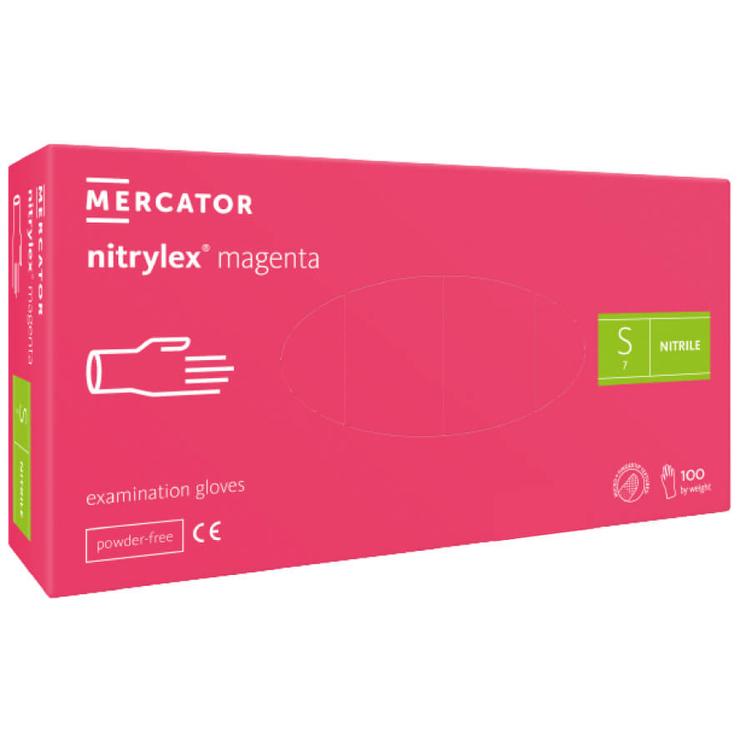 Nitrilové rukavice magenta 100ks S