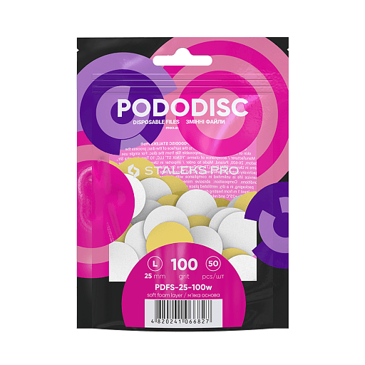 Jednorázové pilníky na měkkém podkladu pro pedikúru PODODISC STALEKS PRO L 100 grit (50 kus)