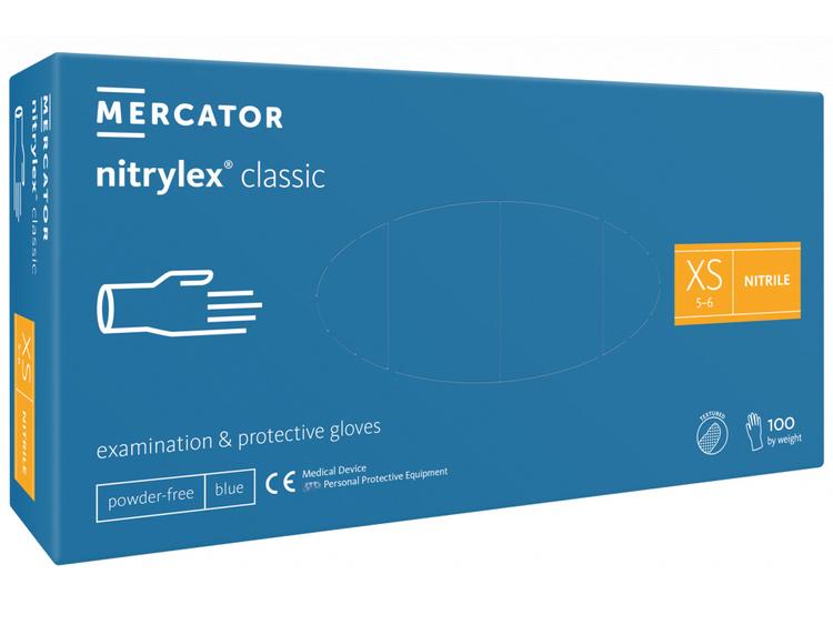 Nitrilové rukavice Nitrylex classic modré 100ks XS