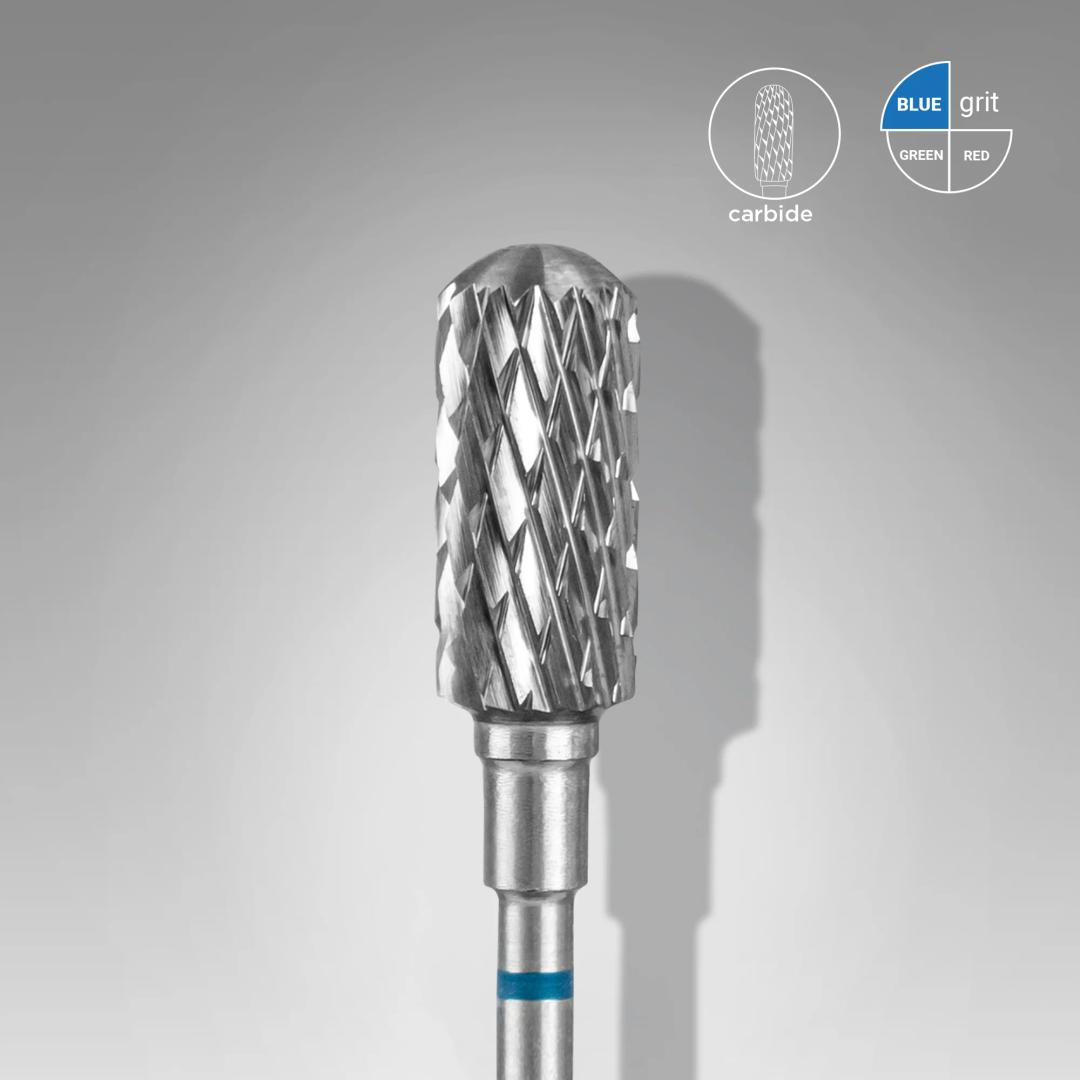 Karbidová fréza na nehty Staleks EXPERT bezpečný zaoblený válec blue, Ø 6 mm, 14 mm FT31B060/14