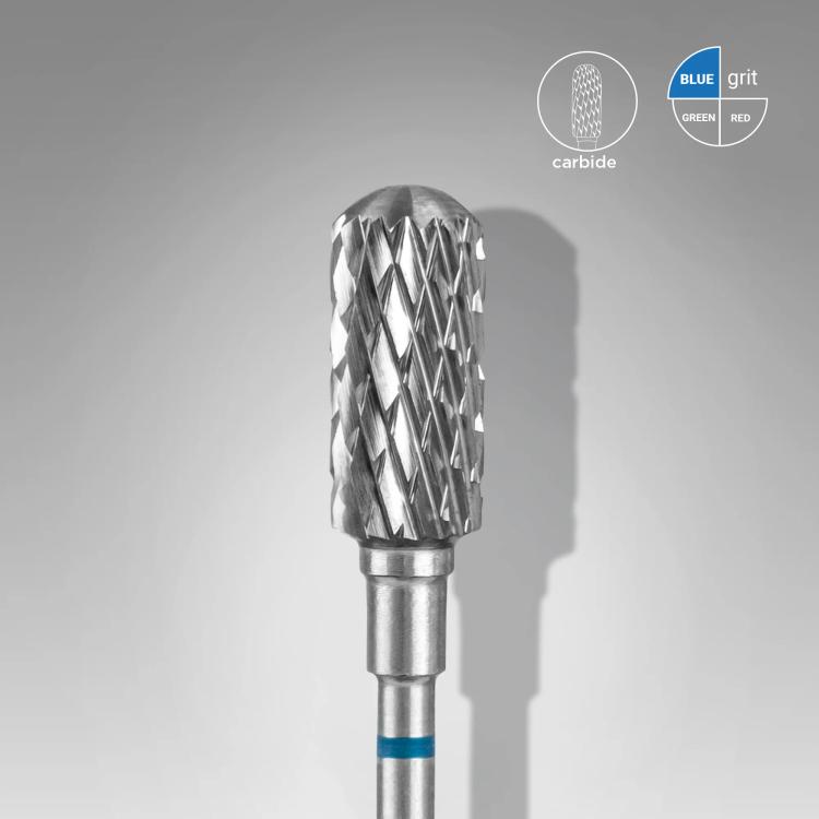 Karbidová fréza na nehty Staleks EXPERT bezpečný zaoblený válec blue, Ø 6 mm, 14 mm FT31B060/14