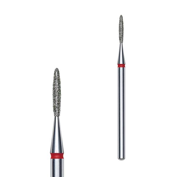 Diamantová fréza "Plamen" červená, průměr 1.4mm / pracovní část 8mm FA10R014/8