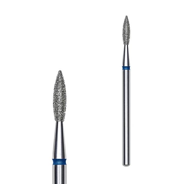 Diamantová fréza "Plamen" ostrá, modrá, průměr 2,1mm / pracovní část 8mm FA11B021/8