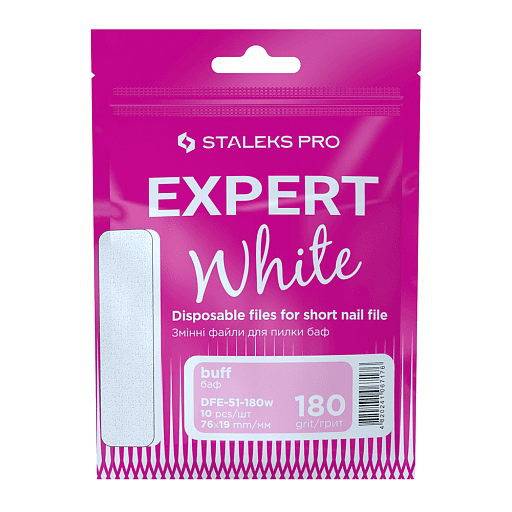 Bílé vyměnitelné pilníky na krátkou základ (pěnová bruska) EXPERT 51 180 grit 10kus DFE-51-180w