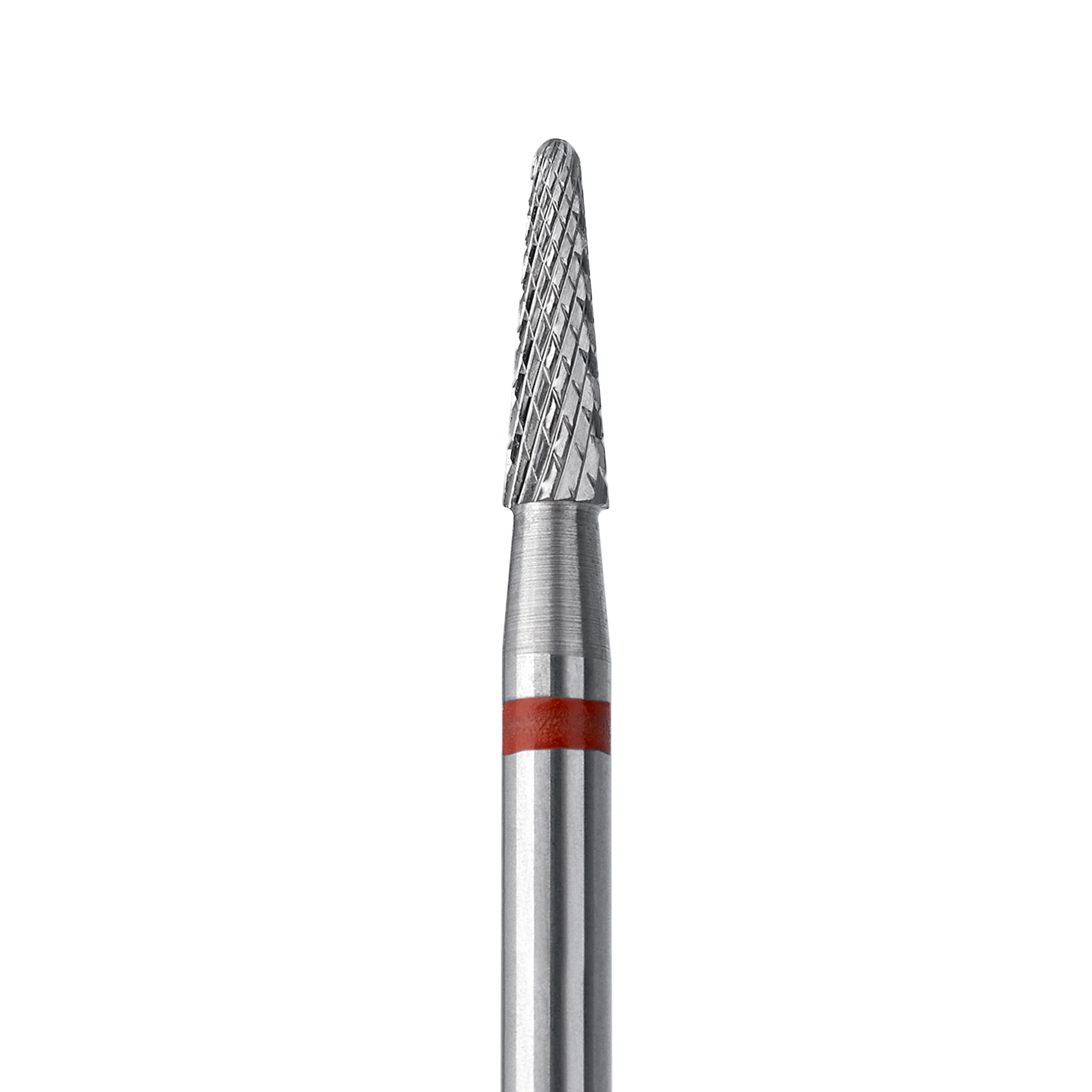 Karbidová fréza na nehty Staleks EXPERT kužel red, Ø 2,3 mm, 8 mm FT71R023/8