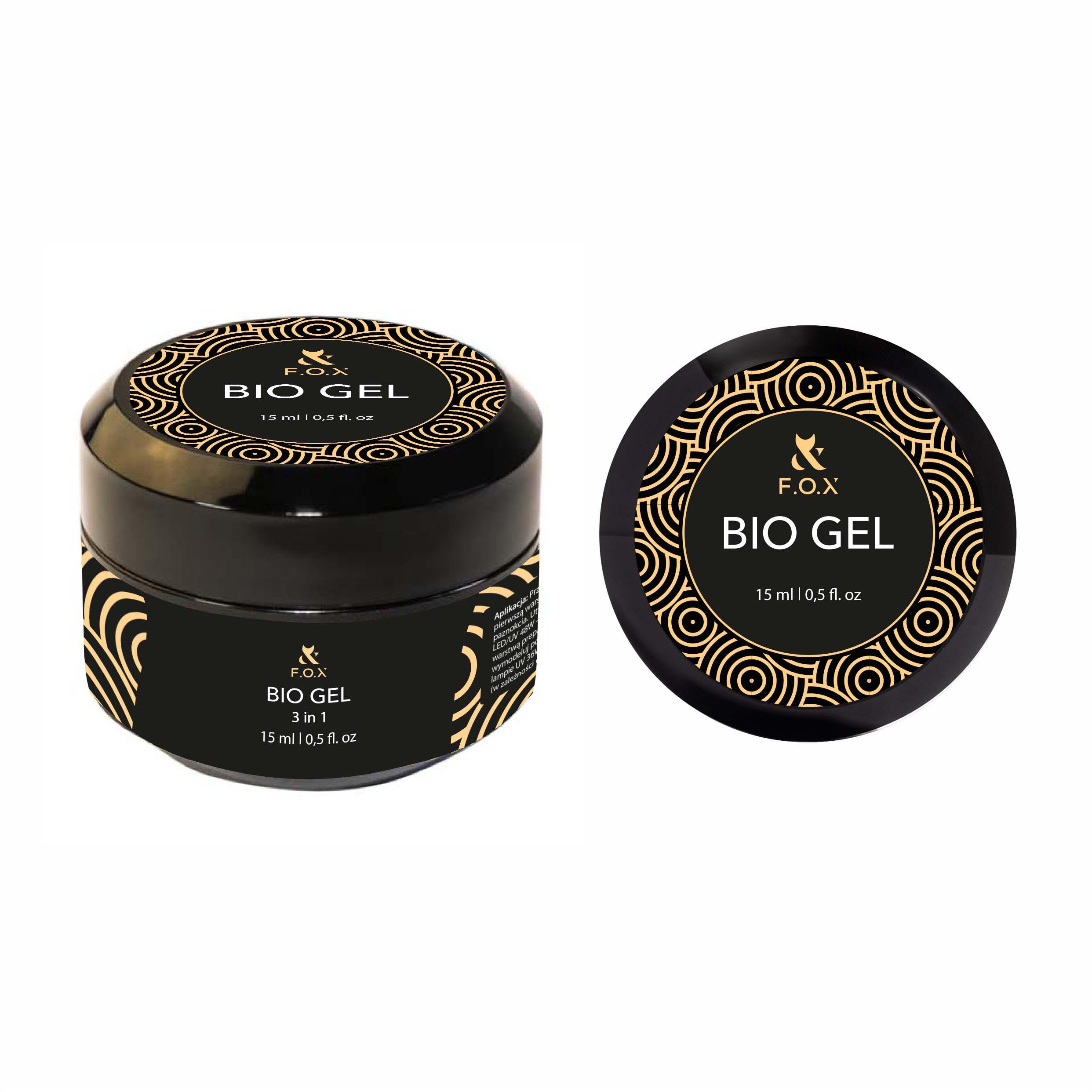 F.O.X Bio gel (3 in 1 Base/Top/Builder), 15 ml