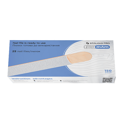Jednorázové bílé rovný pilníký papMam, dřevéná základna EXPERT 22 150 grit 25kus DWCE-22-150